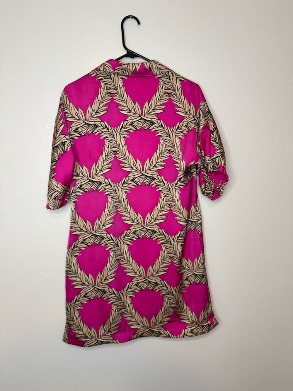 Emily McCarthy Women's Pink Nude Leaf Pattern Mini Dress Size XS Vacation Resort - Picture 6 of 9